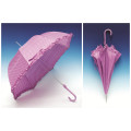 Open Open Lace Edge DOT Printing Straight Umbrella (SK-005)